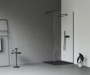 Sprchový kout Walk-In model Wall - Walk-In Wall Set 90, černá+transparent GW9W7030SZ1