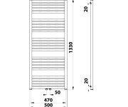 Bruckner Grunt Otopné Těleso Rovné 500x1330 Mm, Středové Připojení, černá Mat