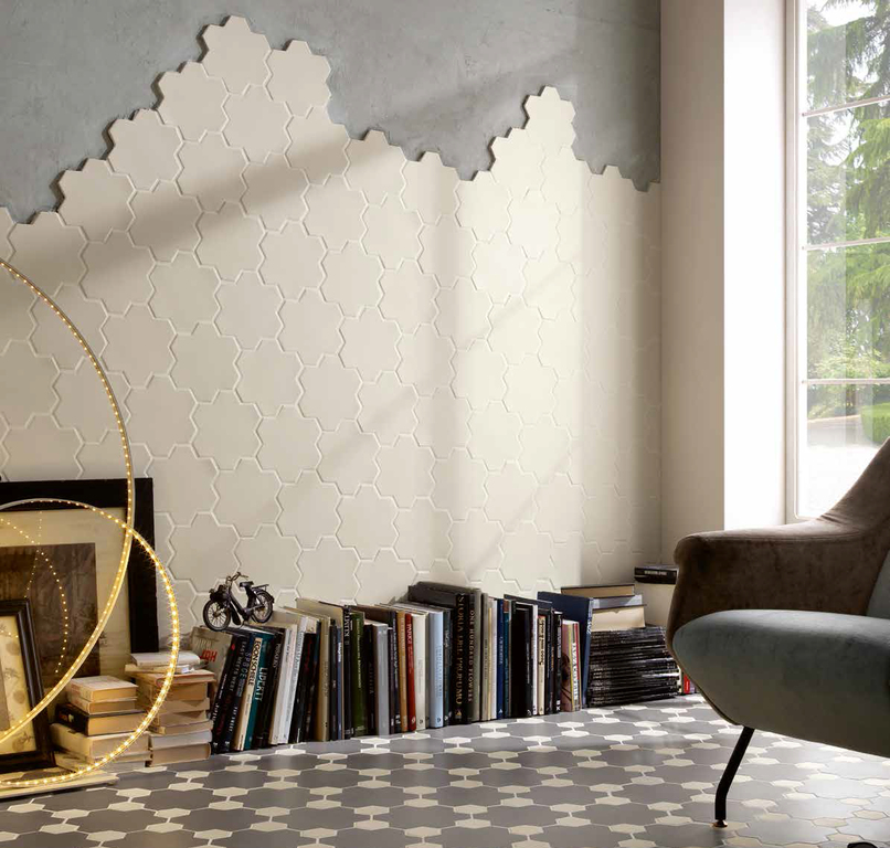Realizace Obklady a dlažby Tonalite Geomat Estella & Hexagon