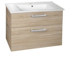 Aqualine Vega Umyvadlová Skříňka 82x67,6x43,8cm, 2x Zásuvka, Dub Platin