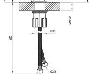 Umyvadlová stojánková baterie Revers RV 012 - RV 012.10WHM Umyvadlová stojánková baterie 220 mm, bez výpusti, bílá matná X070711