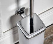 Metaform Aida Wc štětka Závěsná, Mléčné Sklo, Chrom