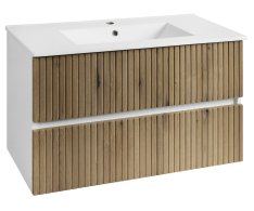 Aqualine Paneda Strip Umyvadlová Skříňka 89,5x55x45,2cm, Dub Emporio