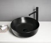 Sapho Rondea Keramické Umyvadlo Na Desku ø 41cm, černá Mat