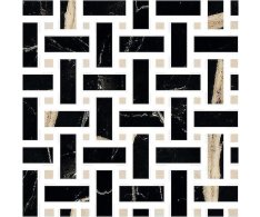 Fioranese Sound of Marbles Mosaico WEAVE Nero Fondo 30x30 Luc. Rett.