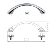 Polysan Symmetric Madlo Do Vany 240mm, Chrom