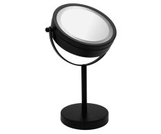 Ridder Daisy Kosmetické Zrcátko Na Postavení Led, ø 150 Mm, Oboustranné, černá