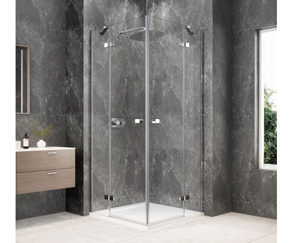 Polysan Globe Chrome čtvercový Sprchový Kout 1000x1000mm, Rohový Vstup, čiré Sklo