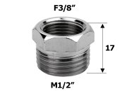 Sapho Redukce F3/8xm1/2, Chrom