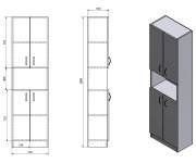 Aqualine Simplex Economy Vysoká Skříňka 50x180x30cm