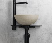 Sapho Minor Betonové Umývátko Na Desku, ø 26cm, Písková Mat