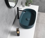 Isvea Infinity Oval Keramické Umyvadlo Na Desku, 55x36cm, Zelená Petrol