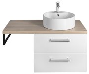 Aqualine Vega Sestava Koupelnového Nábytku, š. 97,5 Cm, Bílá/dub Platin