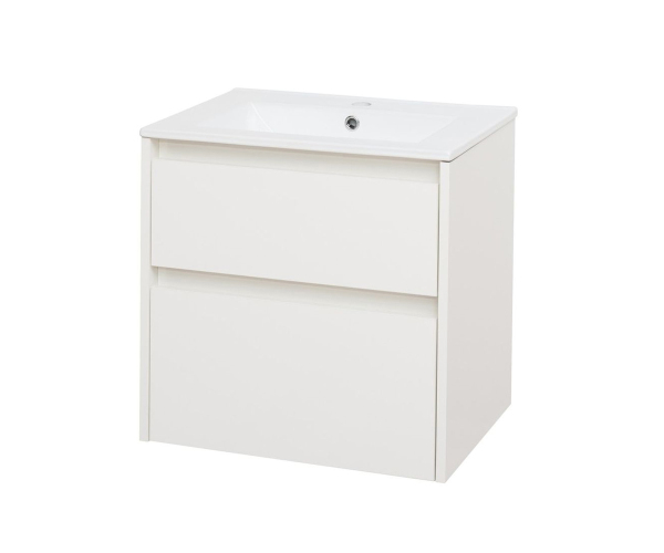Mereo Opto, Koupelnová Skříňka S Keramickým Umyvadlem 61 Cm, Bílá