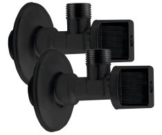 Aqualine Rohový Kulový Ventil 1/2"x3/8", Pár, černá Mat