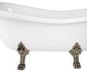Polysan Retro Volně Stojící Vana 157x76,5x73cm, Bílá, Nohy Bronz