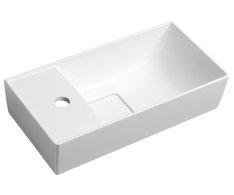 Sapho Maxx Umývátko Se Záklopem 47x24cm, Litý Mramor, Levé, Bílá