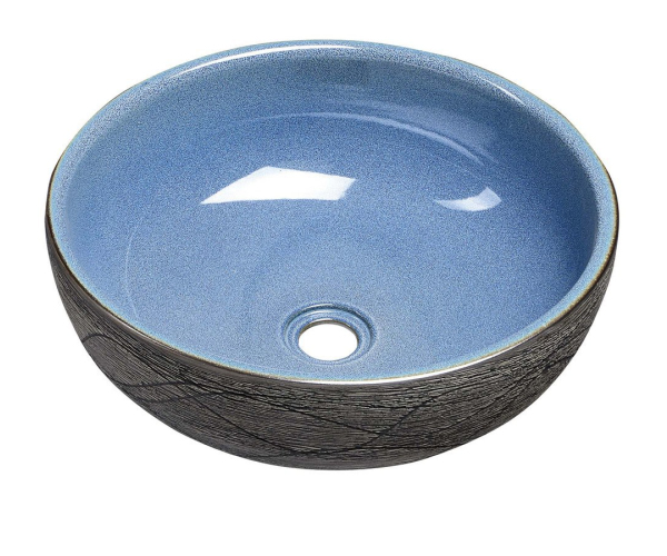 Sapho Priori Keramické Umyvadlo Na Desku, ø 41cm, Modrá/šedá