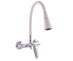 SÁZAVA - Umyvadlová/dřezová baterie s flexibilním ramínkem chrom/šedá 100 mm SA502