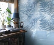 Luxusní dekor Brennero Bloomy Felce Blu 25x75 - modrá