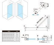Polysan Esca Gold Matt Jednodílná Sprchová Zástěna K Instalaci Ke Stěně, Sklo čiré, 800 Mm