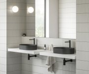 Umyvadlo Ceramic Slim O - Umyvadlo Ceramic Slim O 55, bez otvoru pro baterii, bez přepadu, černá matná XJX0D155000