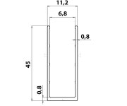 Aqualine Walk-in Rozšiřovací Stěnový Profil 45mm