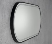 Sapho Kaira Oválné Zrcadlo S Led Osvětlením 120x50cm, černá Mat
