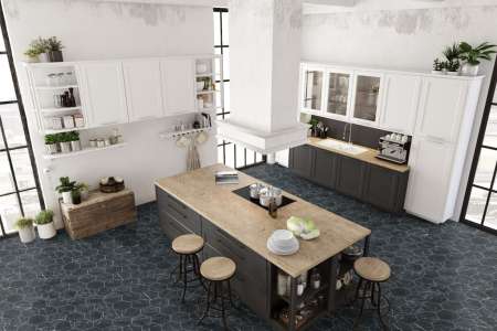 Dlažba ve tvaru Hexagon Codicer Marquina