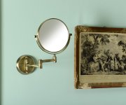 Sapho Kosmetické Zrcátko Závěsné, ø 140mm, Oboustranné, Bronz