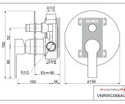 Ventura, Vanová Podomítková Baterie S Montážním Boxem, Bílá-chrom VNRWC066AQ-B