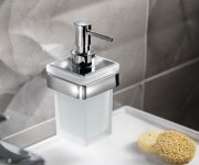 Gedy Samoa Dávkovač Mýdla 170 Ml, Mléčné Sklo, Chrom