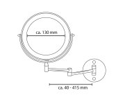 Ridder Mary Kosmetické Zrcátko Závěsné, Led, ø 130mm, Chrom