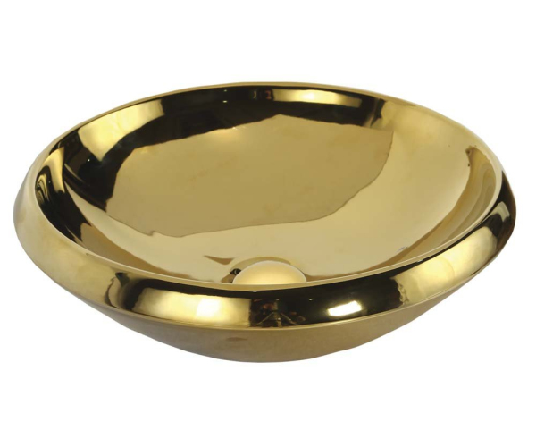 Creavit Minimal Umyvadlo Na Desku Kulaté, Průměr 45cm, Zlatá