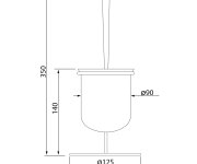 Aqualine Simple Line Wc štětka Na Postavení, Chrom