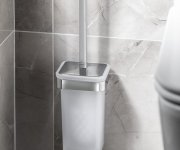 Gedy Samoa Wc štětka Závěsná, Mléčné Sklo, Chrom