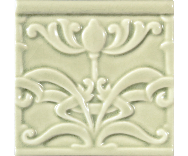 Retro obklad Grazia Essenze Liberty Felce Craquele 13x13 Luc. - zelená