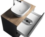 Aqualine Altair Skříňka S Deskou 78,5 Cm, černá Mat/dub Emporio
