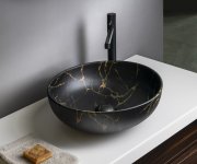Sapho Rondane Keramické Umyvadlo Na Desku ø 41cm, Portoro Mramor