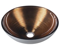 Sapho Murano Wenge Skleněné Umyvadlo Na Desku, Průměr 40cm, Měď/stříbrná