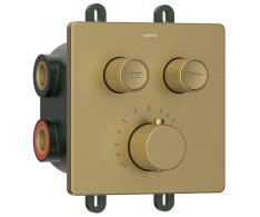 Sapho Smart Select Podomítková Sprchová Termostatická Baterie, Box, 2 Výstupy, Zlato Mat