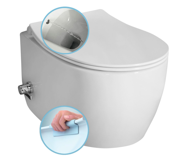 Isvea Sentimenti Cleanwash Závěsná Wc Mísa, Integrovaný Ventil A Bidet. Sprška, Riml