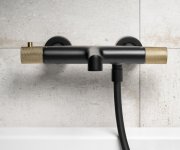 Sapho Solaris Nástěnná Vanová Termostatická Baterie, černá/zlato Mat