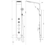 Aqualine Tusa Sprchový Panel 200x1400mm, Stříbrná