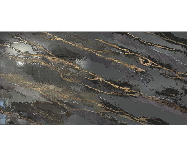 Dlažba jako mramor Brennero Istinkto Sheer Black Bronze decoro 60x120 Lapp. Rett
