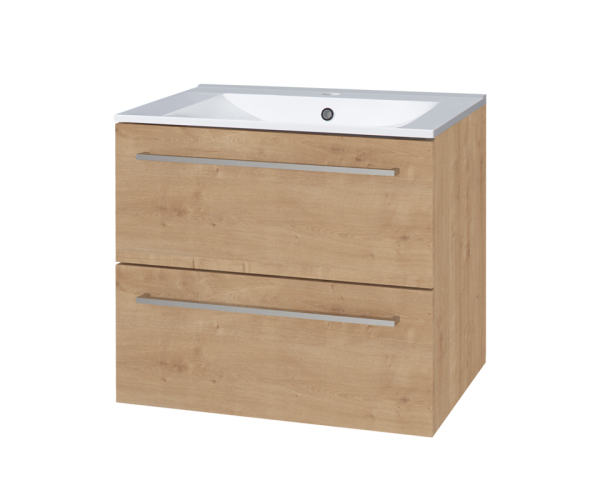 Mereo Bino, Koupelnová Skříňka S Keramickým Umyvadlem 61 Cm, Dub Arlington