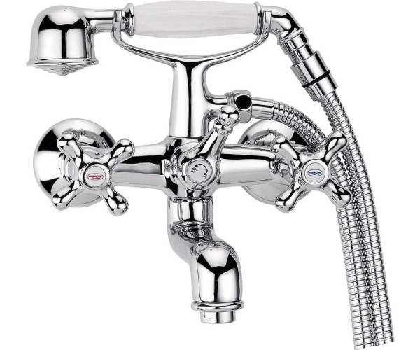 Aqualine Victoria Nástěnná Vanová Baterie Kompletní, Chrom