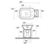 Kerasan Waldorf Wc Mísa S Nádržkou, Spodní/zadní Odpad, černá-chrom