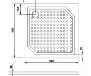 Gelco Aneta90 Sprchová Vanička Z Litého Mramoru, čtverec 90x90cm, Bílá