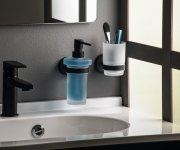 Sapho X-round Black Sklenka, Mléčné Sklo, černá Mat